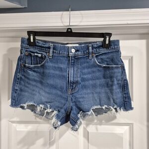 Abercrombie & Fitch Shorts Womens 30/10 Denim Jean Mid Rise Mom Cutoff Shortie